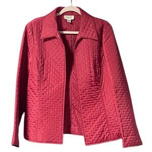 Talbots Jacket Lightweight Quilted Zip Up Women's 16 Red‎